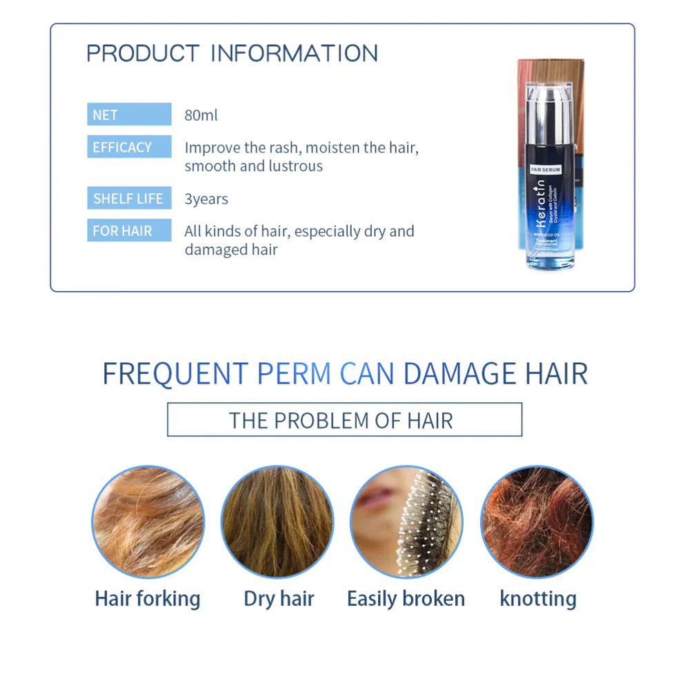 KERATIN MOISTURIZING & SMOOTH HAIR SERUM MOROCCO OIL 80ML
