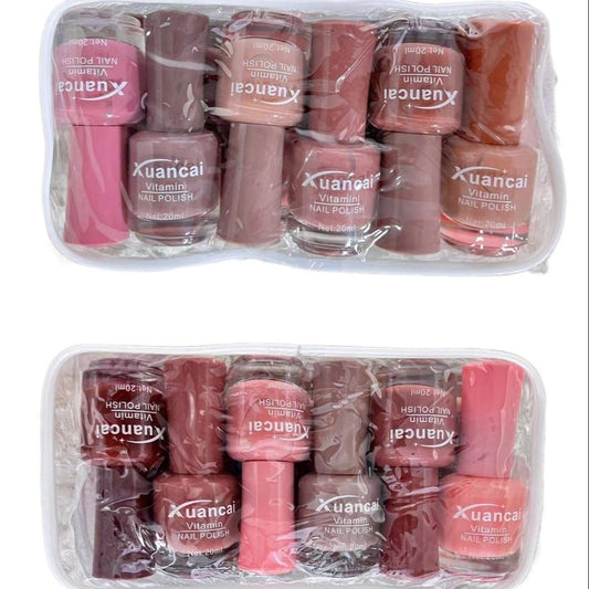 Nude Nail Polish Permanent Pack Of 12pcs