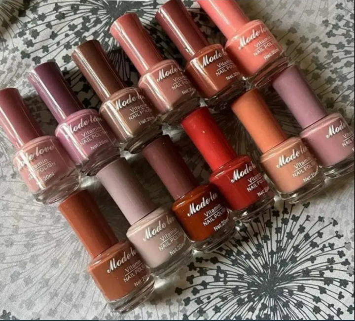 Nude Nail Polish Permanent Pack Of 12pcs