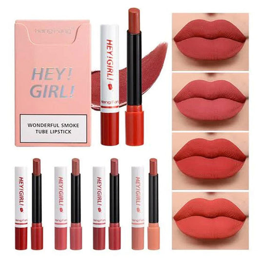 4pcs Lipstick Set Cigarette Shape Matte Long Lasting Unfading Lip