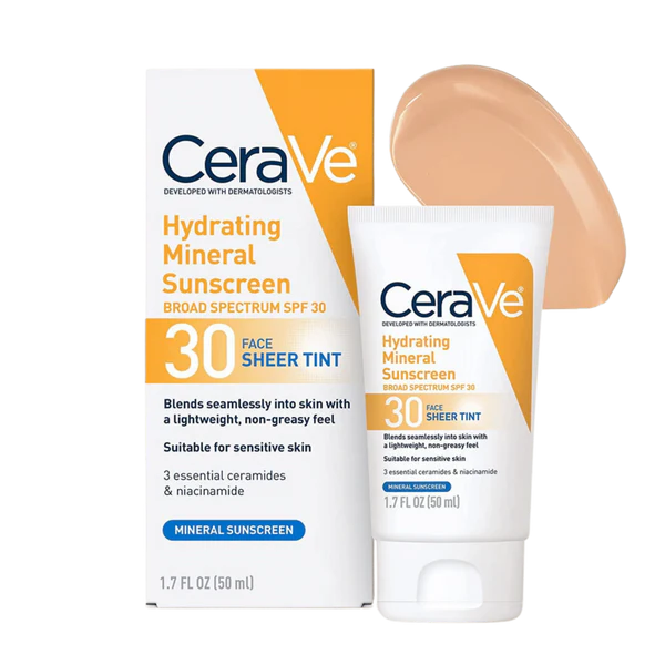 Cerave Hydrating Mineral Sunscreen Sheer Tint 30SPF